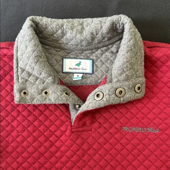 Burgundy Quilted Pullover Properly Tied size 6 - Picture 2 of 8